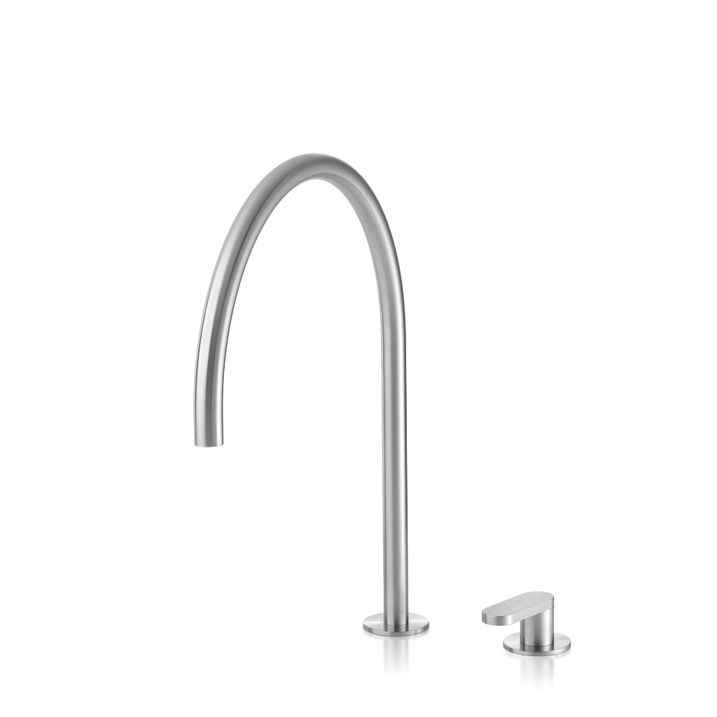 Miscelatore 2 fori per lavabo con bocca erogazione