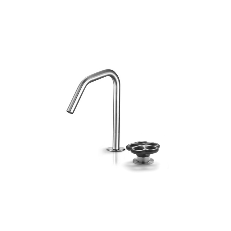 Miscelatore 2 fori per lavabo con bocca erogazione