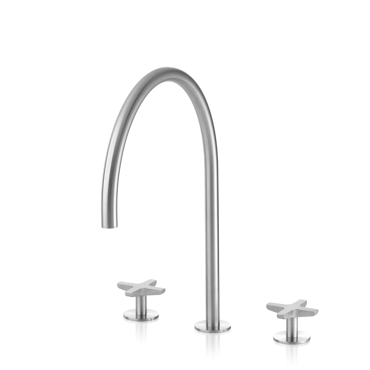 Miscelatore 3 fori per lavabo con bocca erogazione