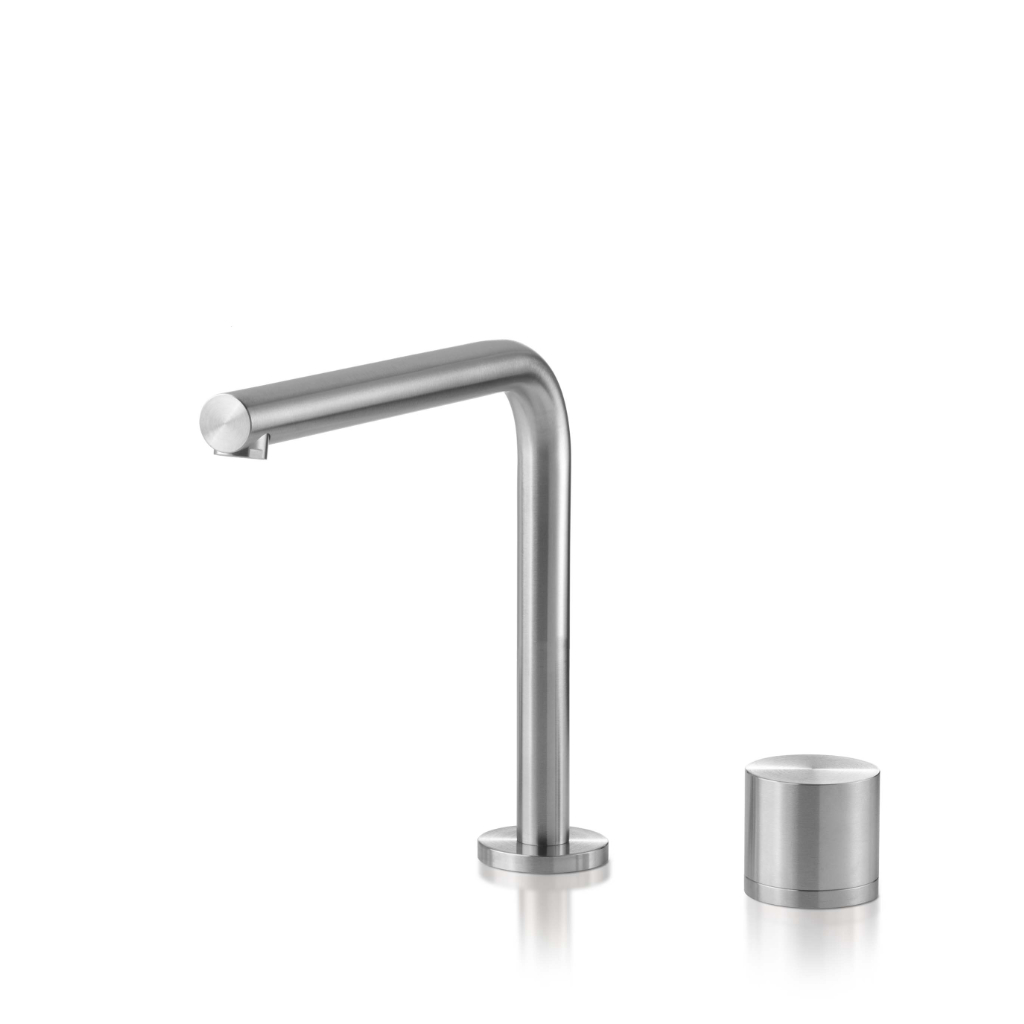 Two-hole mixer for washbasin with spout