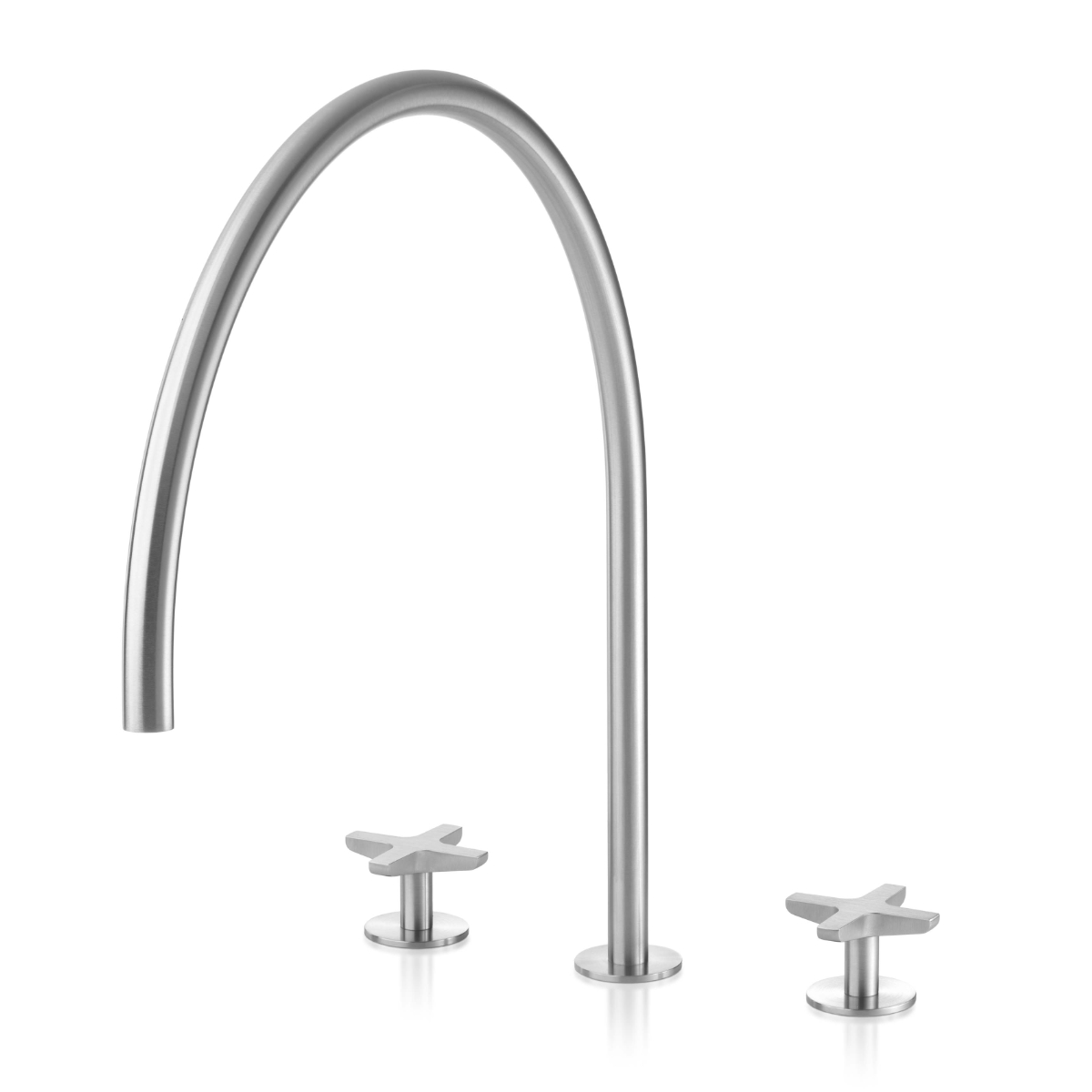 Miscelatore 3 fori per lavabo con bocca erogazione