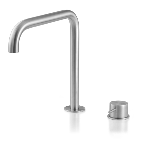 Miscelatore 2 fori per lavabo con bocca erogazione