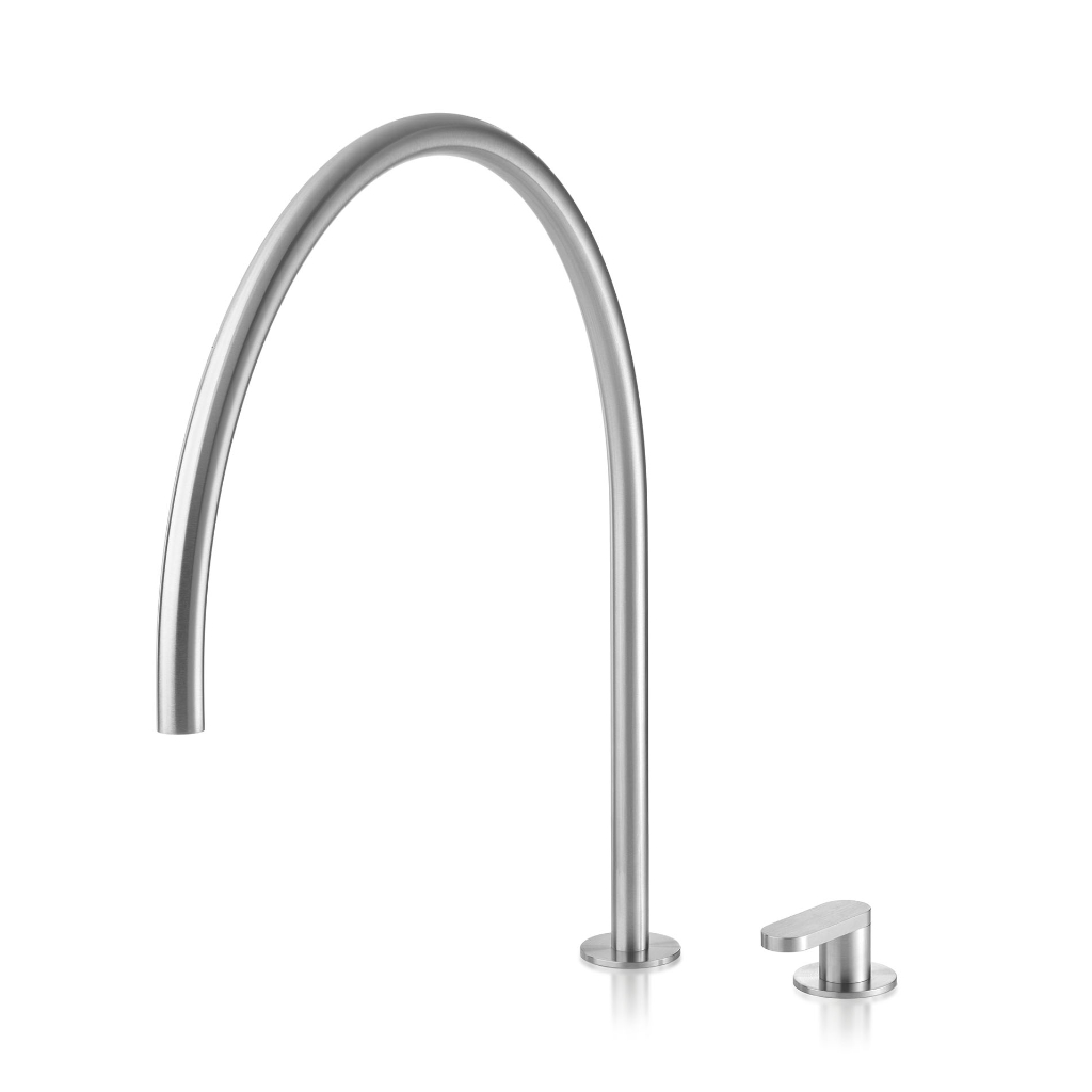 Miscelatore 2 fori per lavabo con bocca erogazione