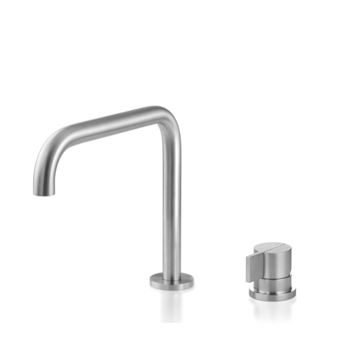 Miscelatore 2 fori per lavabo con bocca erogazione