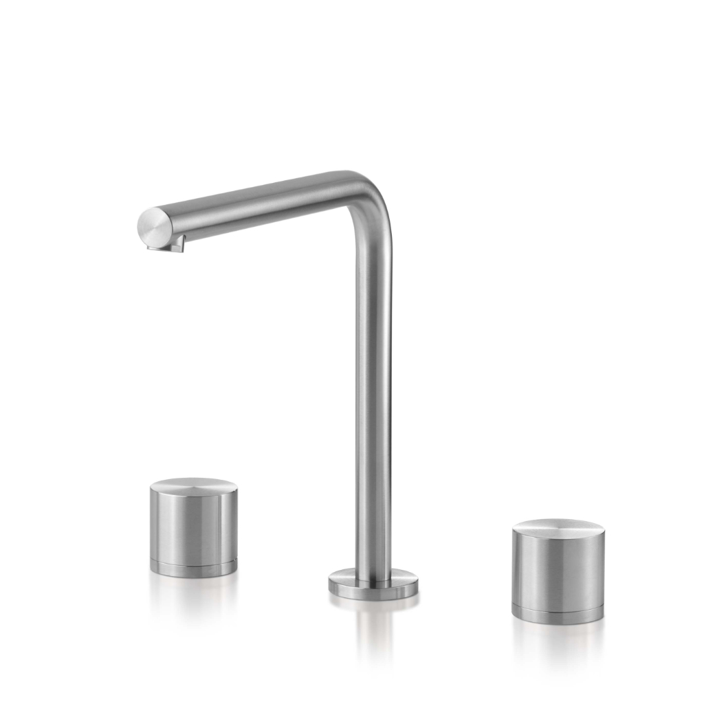 Miscelatore 3 fori per lavabo con bocca erogazione