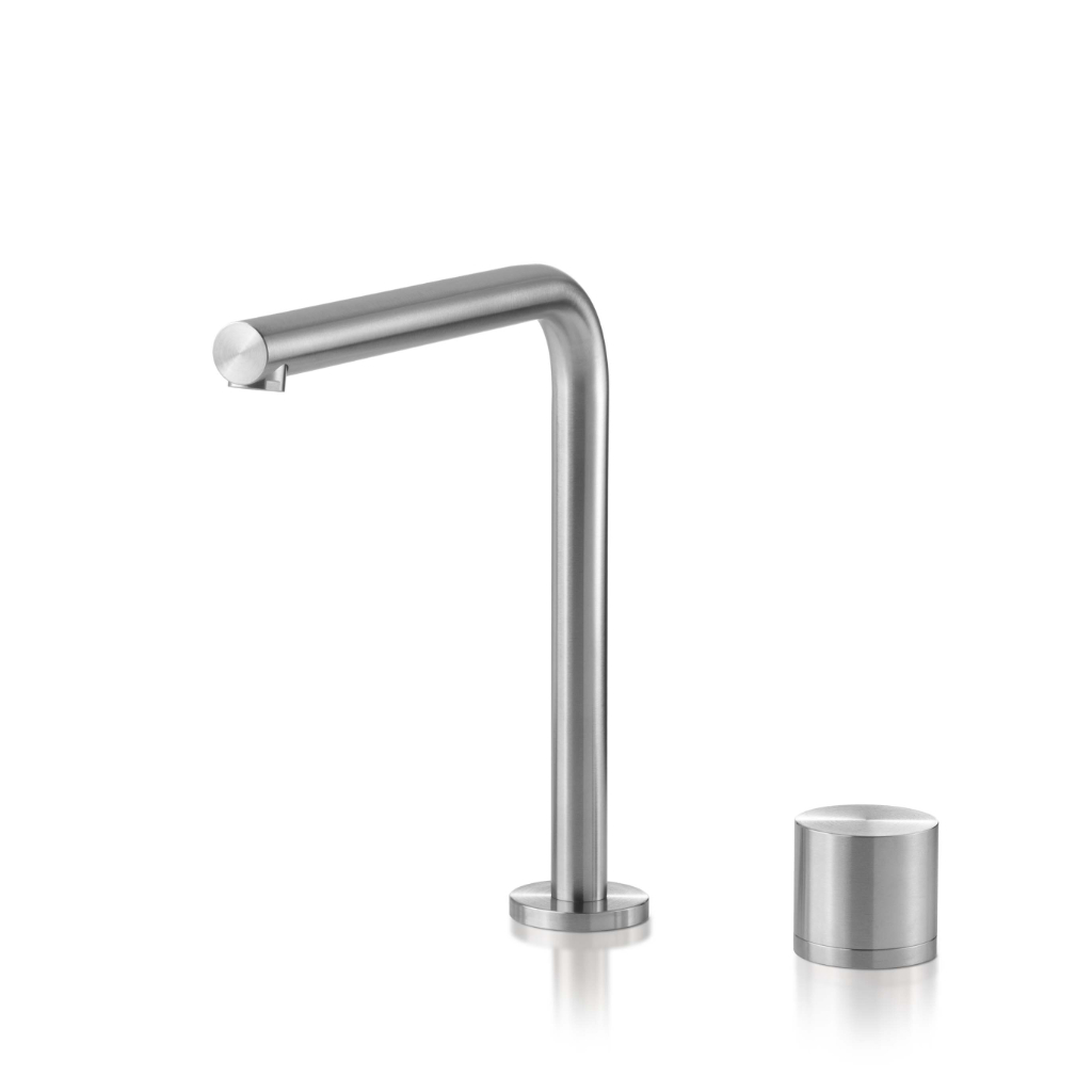 Two-hole mixer for washbasin with spout