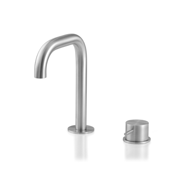 Miscelatore 2 fori per lavabo con bocca erogazione