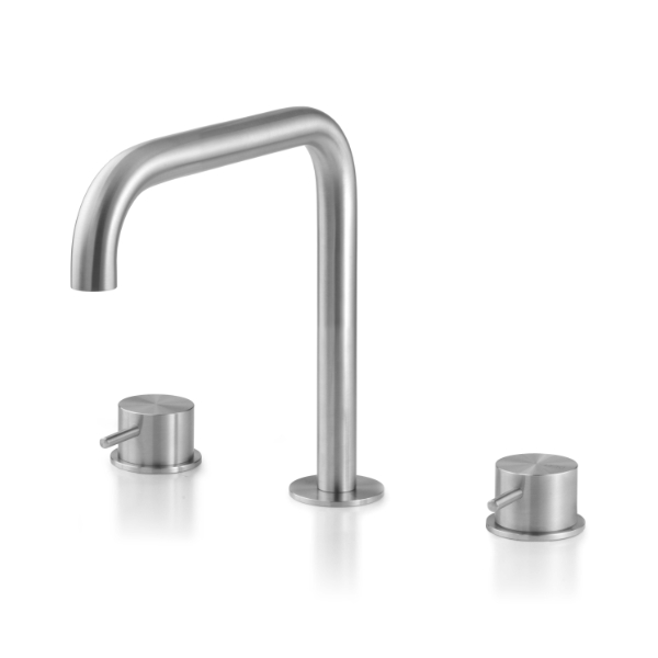 Miscelatore 3 fori per lavabo con bocca erogazione