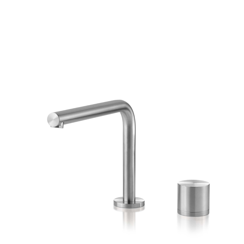 Two-hole mixer for washbasin with spout