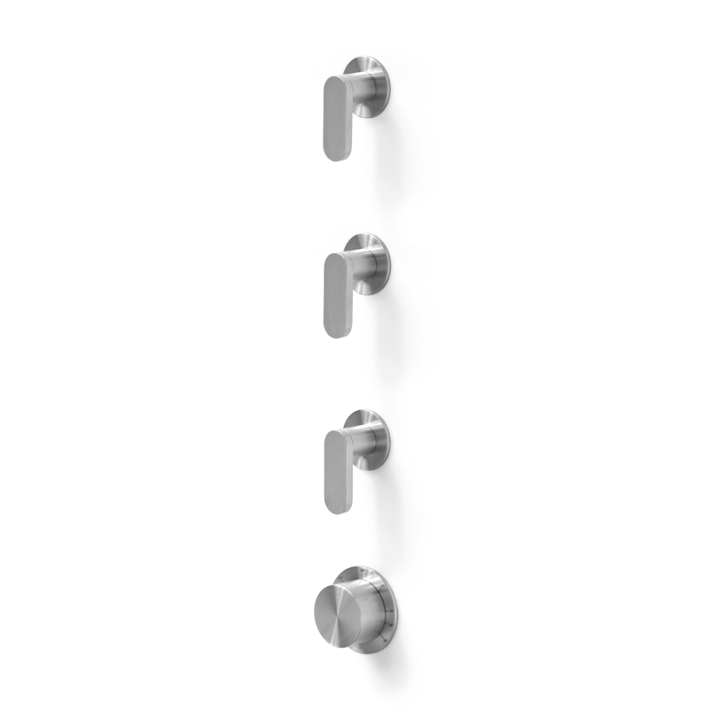 Thermostatic mixer with 3 open/close taps