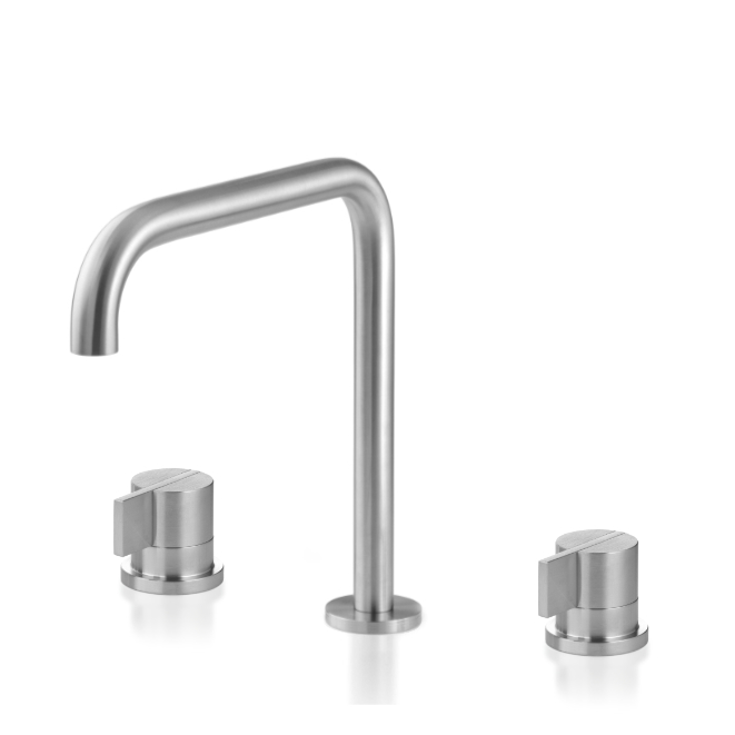 Miscelatore 3 fori per lavabo con bocca erogazione