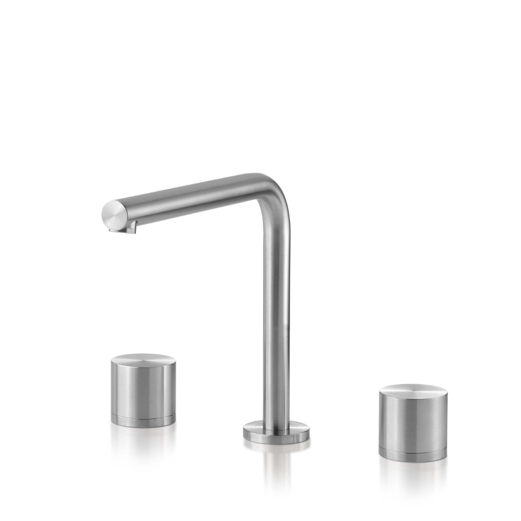 Miscelatore 3 fori per lavabo con bocca erogazione