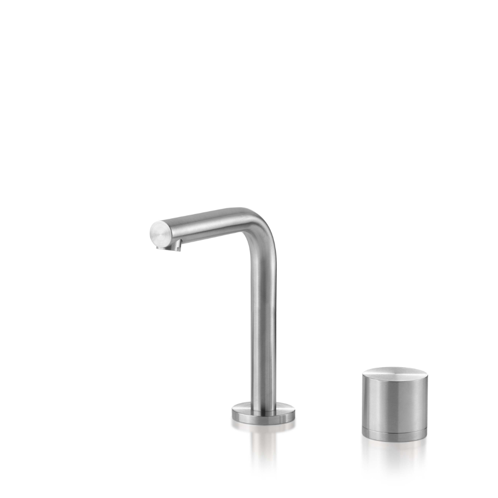 Two-hole mixer for washbasin with spout