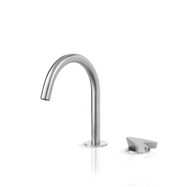 Miscelatore 2 fori per lavabo con bocca erogazione