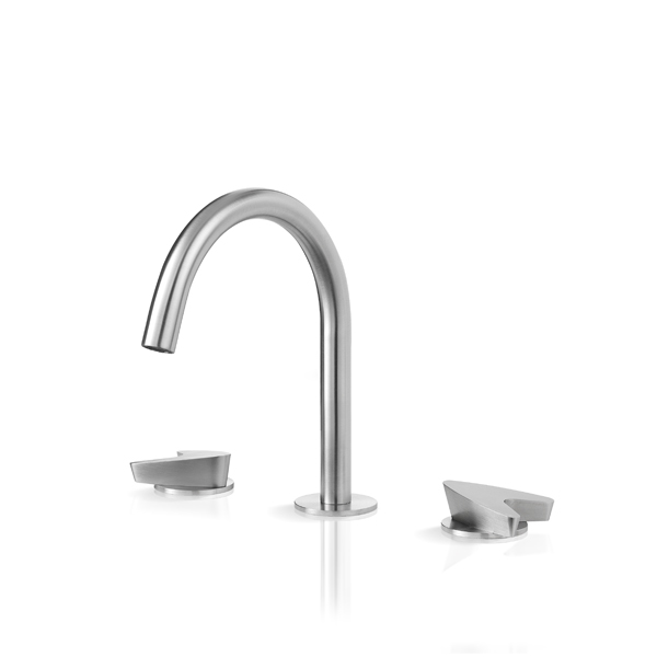 Miscelatore 3 fori per lavabo con bocca erogazione