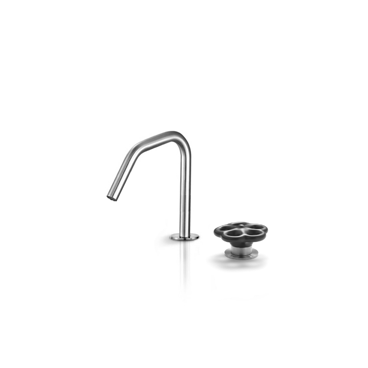 Miscelatore 2 fori per lavabo con bocca erogazione